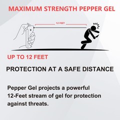 3-in-1 Personal Alarm and Pepper Spray Combo for Women, Red Max Pepper Gel & …