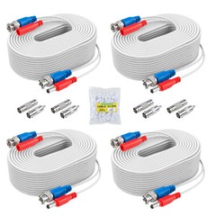 SANNCE 4x100ft Video Power Cable BNC RCA Connector Wire for CCTV Security Camera