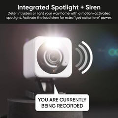 Wyze – Cam V4 2.5k QHD WiFi, Indoor/Outdoor, Wired Security Camera with Color…