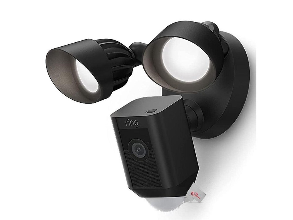 RING Floodlight Cam Wired Plus Motion-Activated 1080p HD Black
