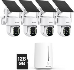 4MP Solar Security Cameras Wireless Outdoor, 5MP 4 Cam-Kit Home Security Camera