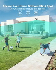 Atfoyer Floodlight Camera Hardwired 6500LM, 2K HD Security Black