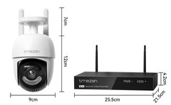 8MP Wireless Home Security Camera System PTZ Auto Human Track 12” Monitor 2TB