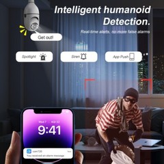 5PCS Light Bulb Security Camera 5MP WIFI 360° Color Wireless IR Motion Audio