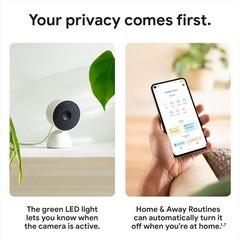 Google indoor Nest Security Cam 1080p (Wired) – 2nd Generation – Snow