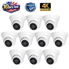 10pc Vikylin 4K 8MP Security IP Camera Turret IR 30m MIC POE CCTV NDAA compliant