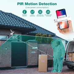 4MP Solar Battery Powered Wireless Security Camera System PIR Detect Protection