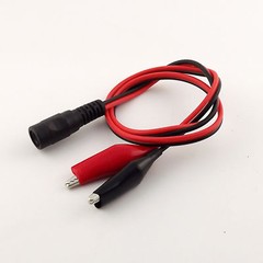5.5×2.1mm Female DC Power Connector to Dual Alligator Clip Charger Adapter Cable