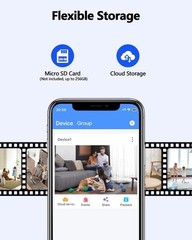 Indoor Camera WiFi Security Camera 360° Pan Tilt Baby Pet Monitor Night Vision