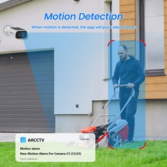 ARCCTV 4MP Wireless Solar Battery Wifi Home Security Camera System Outdoor Audio