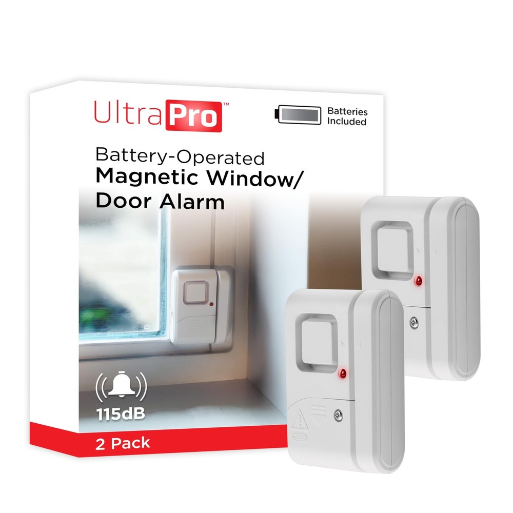 UltraPro Personal Security Window and Door Alarm, 2 Pack, Burglar Alert, Wireles