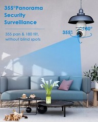 360° 1080P E27 Light Bulb Camera 2.4G WiFi IR Night Smart Home Security Wireless