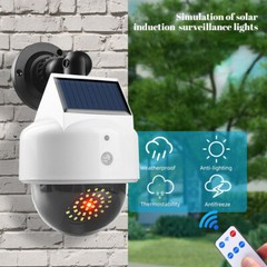 Solar Power Dummy Security Camera Fake CCTV LED Flashing Red Light Motion Sensor