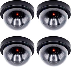 Fake Security Cameras In/Outdoor CCTV Dome Camera Flashing Red LED Light 4pk