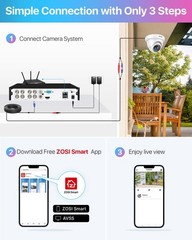 3K Lite 8CH Home Security Camera System with AI Person/Vehicle Detection, 4pc…