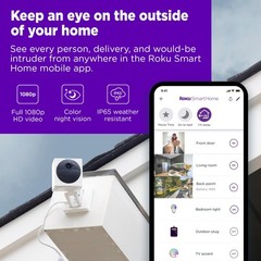 Roku Outdoor Camera for Home Security – IP65 Weather Resistance Wireless