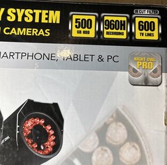 Night Owl 960H Video Security 500GB DVR System 8 Channel 4 Cameras New Open Box