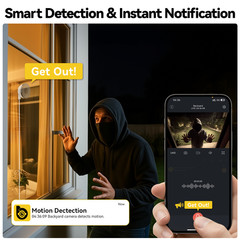 boykeep 4MP Window Camera 5G WIFI Security Camera System Color Night Vision