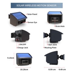 Htzsafe Solar Driveway Alarm System 1/4 Mile Long Transmission Range waterproof