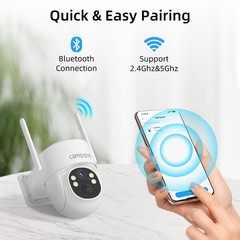 outdoor Home Security Camera Solar Panel 360°PTZ Wireless 2K Outdoor Audio