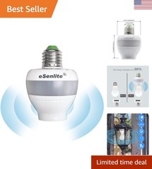 Smart Radar Motion Sensor Light Socket Adapter – E26/E27, Energy-Saving 1-Pack