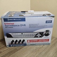 Bunker Hill 62463 Security System 500GB HD DVR 4 Cameras 8 Channel -New Open Box