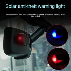Solar Car Fake Alarm Light Signa With Wireless Anti Theft Warning LED Red Blue