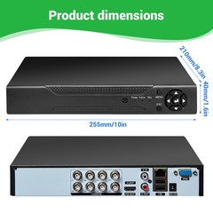 8 Channel H.265 1080P DVR with Hard Drive 1TB for Security Camera System CCTV US