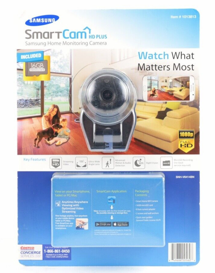 *~* New *~* Samsung SmartCam HD + Home Monitoring Camera Android IOS SNH-V6414BN