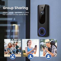 1080P Wireless WiFi Video Doorbell with AI Detection and Night Vision