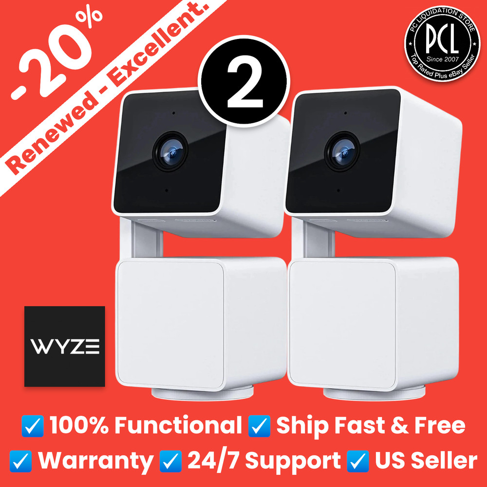 ✅ Wyze – Cam Pan v3 Indoor/Outdoor 1080p Pan/Tilt/Zoom Camera – Lot of 2pcs ✅