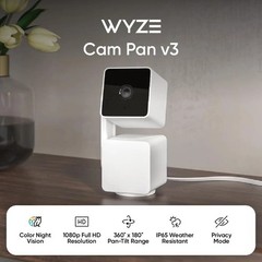 Cam Pan V3: 1080p Smart Security Camera with Color Night Vision & Zoom