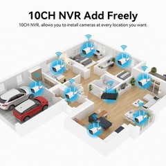 8MP 10CH NVR Outdoor Wireless WIFI Security Camera Audio System WIFI CCTV Lot