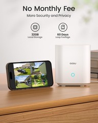 AOSU 3k Solar Wireless Outdoor Audio Security Cameras Color Night Vision 4 Cams
