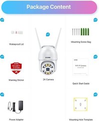 ZOSI 2K 3MP Wireless Security IP Camera Floodlights Auto Tracking AI Detect WiFi