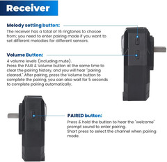 Solar Wireless Driveway Alarm, Outdoor Motion Sensor Detector Alarms Driveway Al