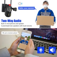 Solar Battery Powered Wireless WiFi Outdoor Pan/Tilt Home Security Camera System