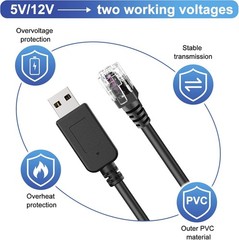 Radar Detector Cable, USB to RJ11 Plug Cable,for Uniden R1 R3 R4 R7 R8