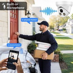 Vikylin 4MP Turret IP Camera PoE Full Color Metal w/ MIC H.265+ Human detection