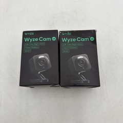 Lot Of 2 Wyze Cam V4 2.5K Color Night Vision Indoor/Outdoor Black Google Alexa