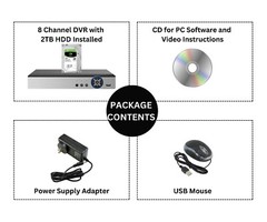 8 Channel H.265 DVR with 2TB Hard Drive Cloud CCTV Security Camera Recorder