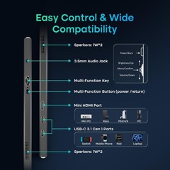 Sansui Portable Monitor 15.6 Inch Fhd 1080P Travel Monitor For Laptop Usb C