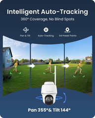 4K Solar Security Camera Outdoor, Encrypted Local Storage Camera System, 360° Pa
