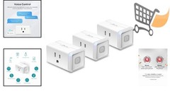 Smart Wi-Fi Plug Outlet 15A Alexa Google IFTTT Remote Control Pack of 3