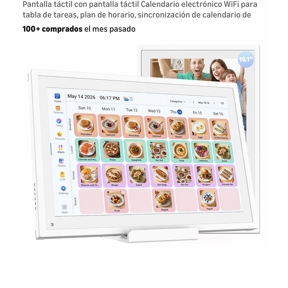 10.1 in Smart Display Digital Calendar Wi-Fi Touch Control, White