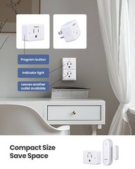 Wireless Door Sensor Outlet Plug Kit – Mini Contact Window Sensor, 130ft Range,