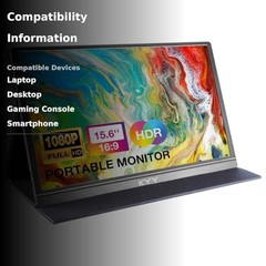Kyy Portable Monitor 15.6Inch 1080P Fhd Usb-C Hdmi Computer Display Hdr Ips