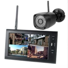 Digital 4 Wireless CCTV Camera with 7” LCD Monitor DVR Record Home Security NEW