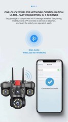 5MP 4 Lens Home Security WiFi Camera Outdoor 10K Wireless 4 Screens 16X Zoom PTZ
