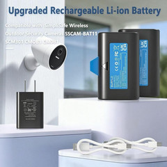 Burflo 2-Pack Extra Outdoor Camera Battery Pack for Simplisafe Wireless Outdoor